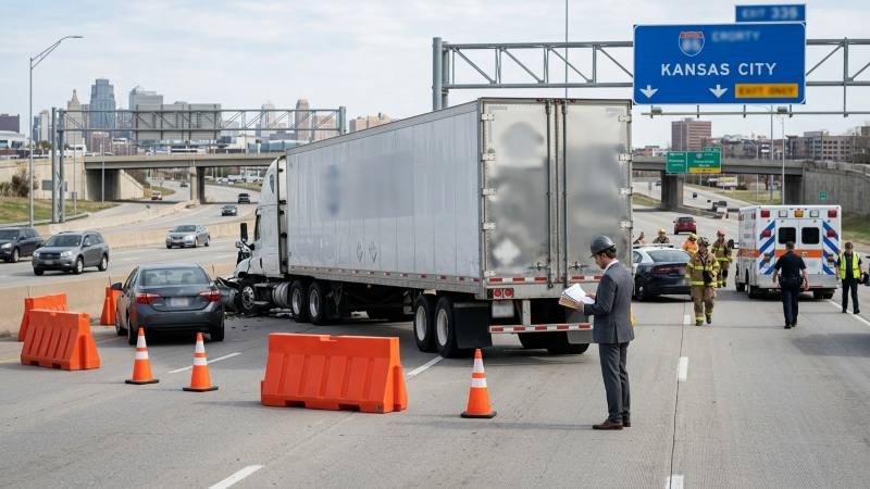 Truck accident attorney reviewing a serious commercial truck collision case
